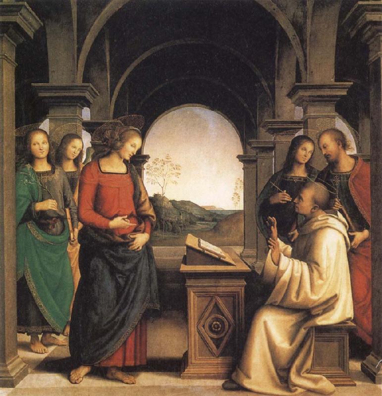 Pietro Perugino The Vision of St Bernard Norge oil painting art